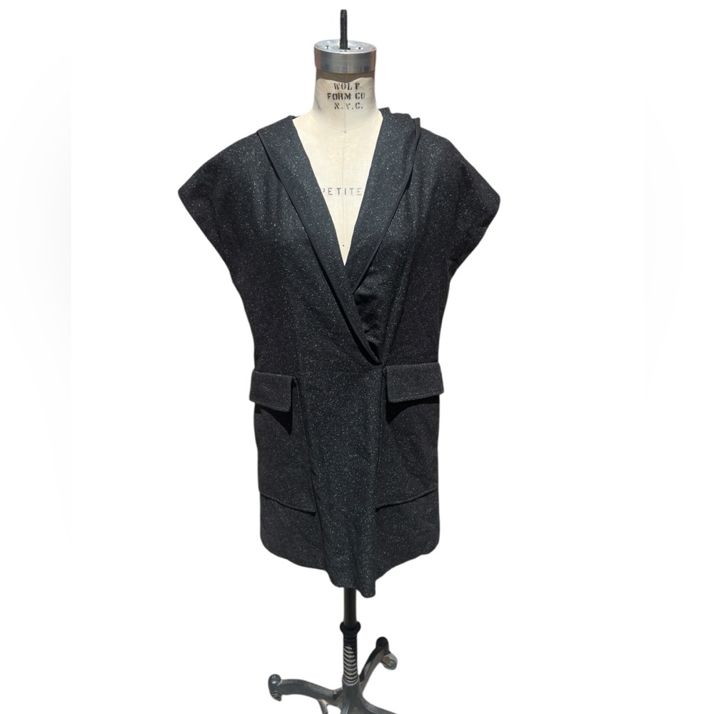 Annelore 6 charcoal grey wool and silk blend dress